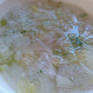 白菜とネギ白滝のスープ